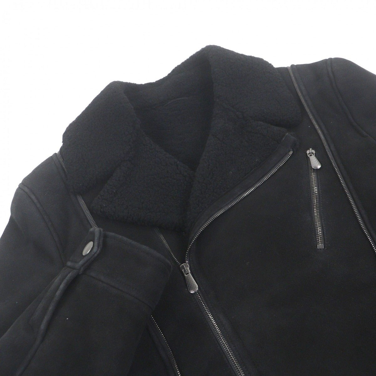 Bottega Veneta Sheepskin in Double Shearling Jacket Black 50 Hat — view 2