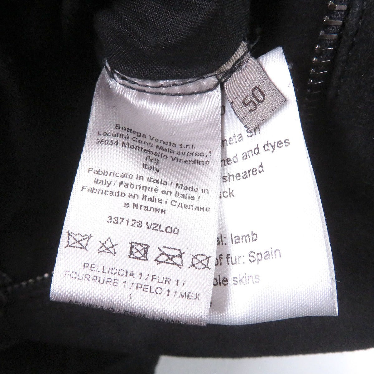 Bottega Veneta Sheepskin in Double Shearling Jacket Black 50 Hat — view 8
