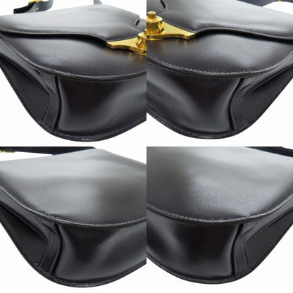 Hermes Vintage Box Calf Black Shoulder Bag Black 0816hermes