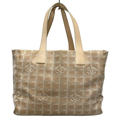 Chanel New Travel Line Tote MM Pink And White Leather