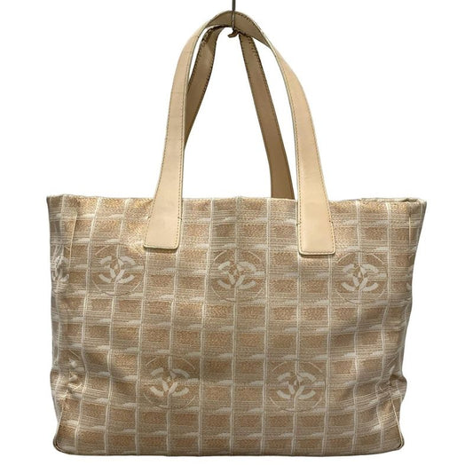 Chanel New Travel Line Tote MM Pink And White Leather