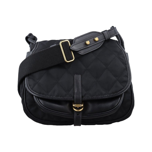 Prada Col Black Nylon Leather Messenger Bag