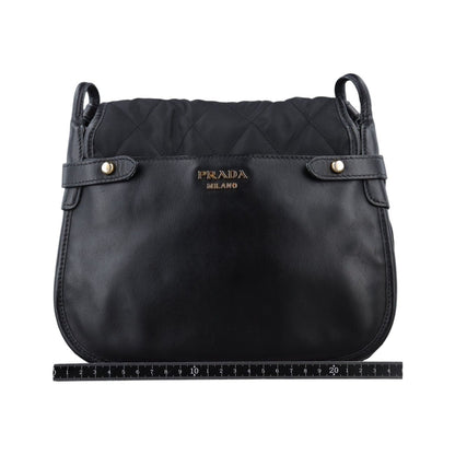 Prada Col Black Nylon Leather Messenger Bag — view 2