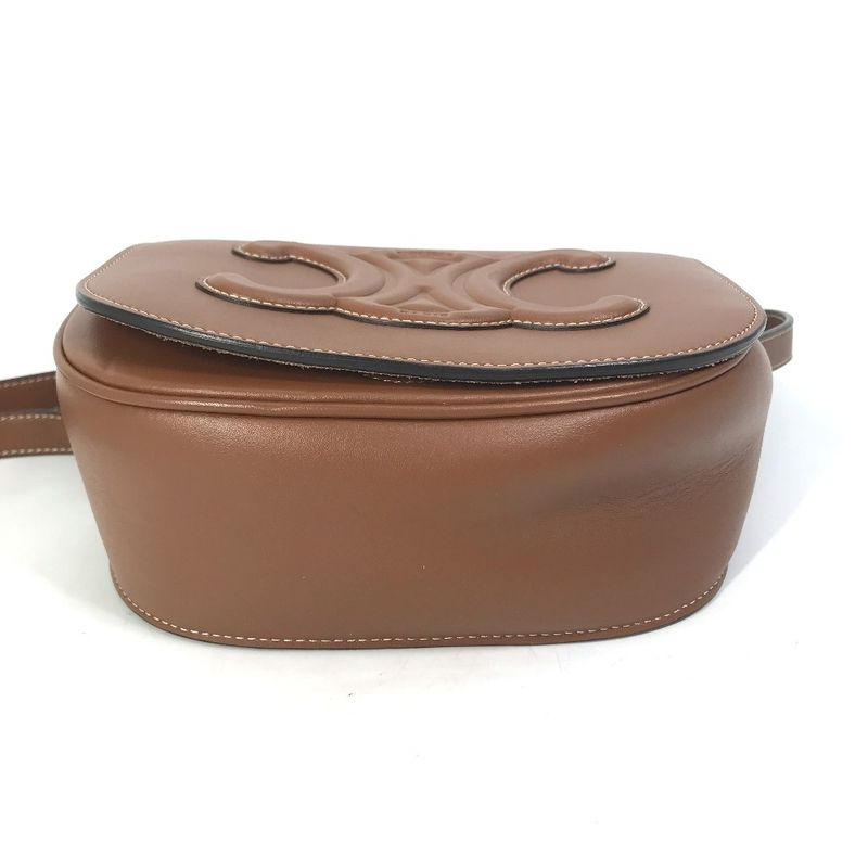 Celine Shoulder Bag Folco Cuir Triomphe 198263du3 Leather Tan Brown