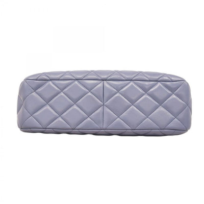 Chanel Shoulder Bag Matelasse Lambskin Purple Silver Hardware Women