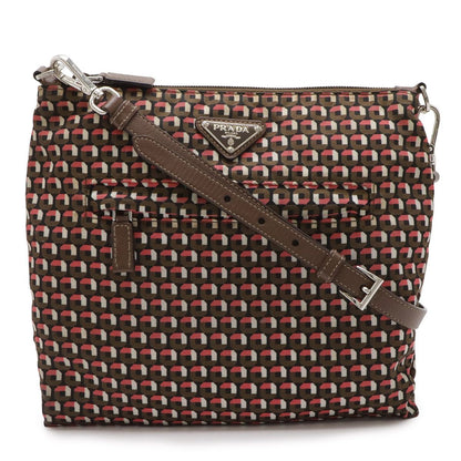 Prada Tessutat All Over Pattern Shoulder Bag Crossbody Nylon Leather
