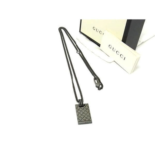 Gucci Necklace Diamante Gunmetal Black SV 925