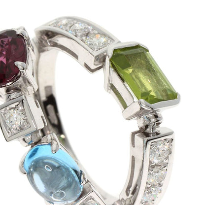 Bvlgari Bulgari Allegra Diamond Multi-colored Stones Ring 18K White Gold Ladies