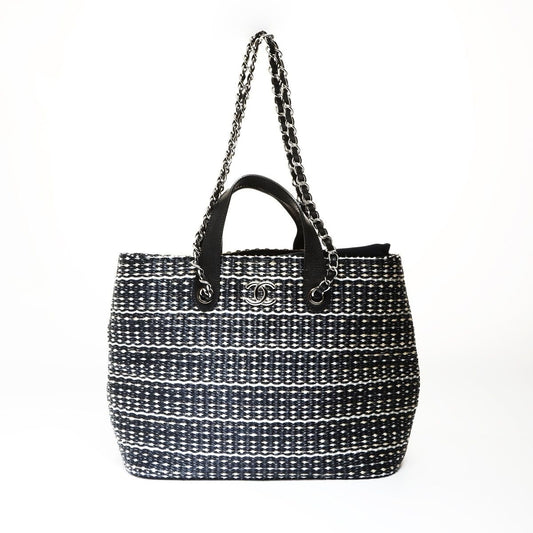 Chanel Handbag Straw Tote CC Logo