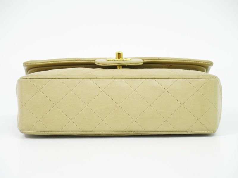 Authentic Chanel Coco Mark Matelasse Double Flap Chain Shoulder Bag Lambskin