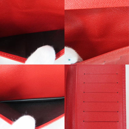 Louis Vuitton Wallet Porte Cult Cles Di Epi Leather Red Bifold Small Women
