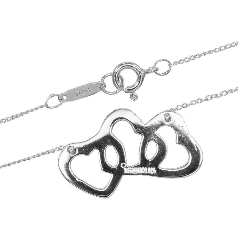 Tiffany & Co Triple Heart 925 Silver Ladies 3.55g Necklace