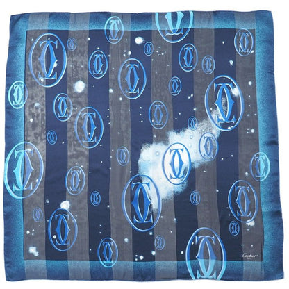 Cartier Scarf Double C Logo All Over Total Silk Large Shawl Scarf 20251015