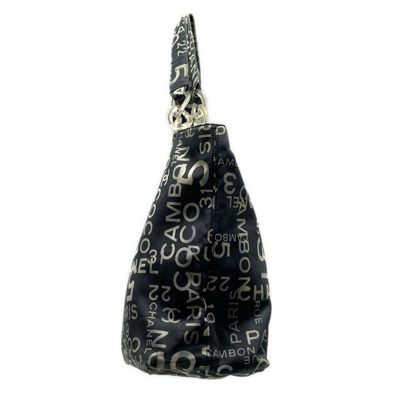 Chanel Tote Bag Vichy Line Ivory×dark Gray Cotton