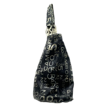 Chanel Tote Bag Vichy Line Ivory×dark Gray Cotton