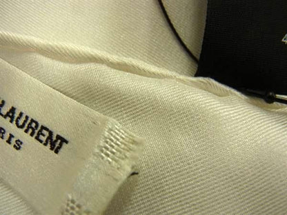 Saint Laurent 100% Silk Handkerchief Scarf For Women In White Fa1168