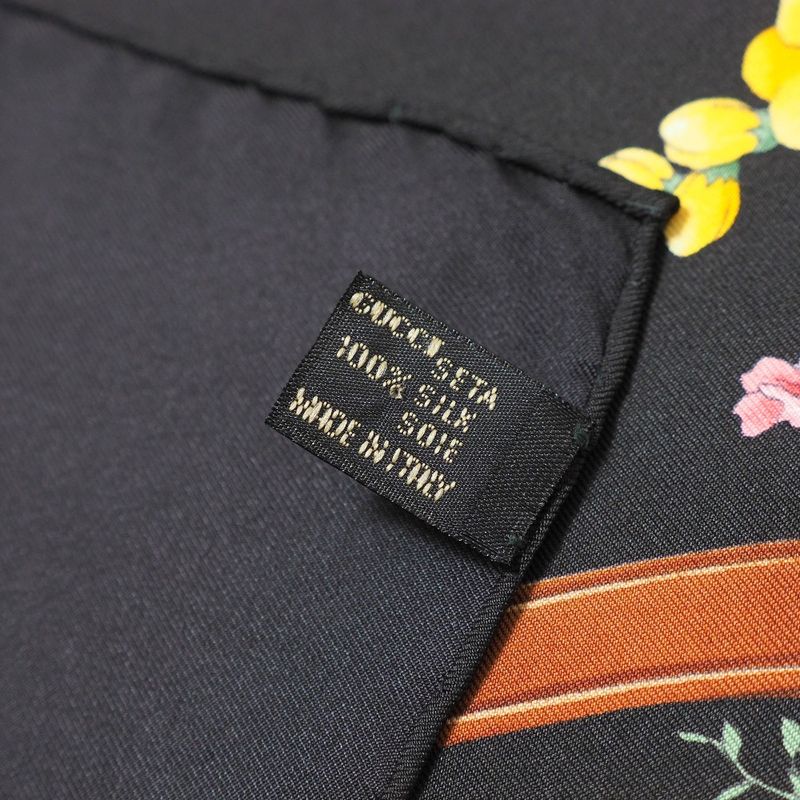 Gucci Vintage Scarf Straw Hat Floral Pattern Belt Motif Total Silk 20250621
