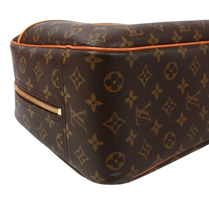 Louis Vuitton Deauville Bowling Vanity Monogram Leather Brown Handbag Gold — view 6