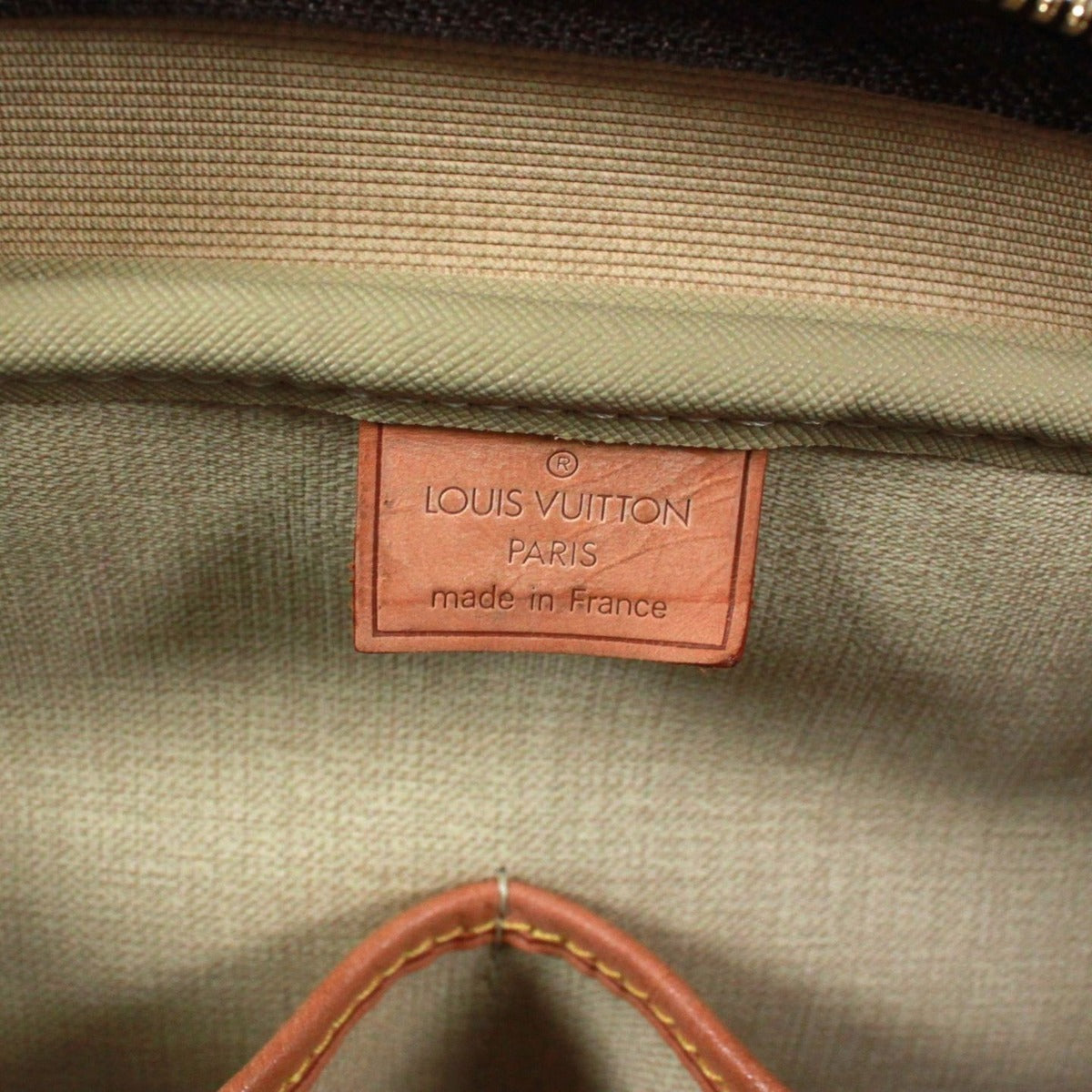 Louis Vuitton Deauville Bowling Vanity Monogram Leather Brown Handbag Gold — view 9
