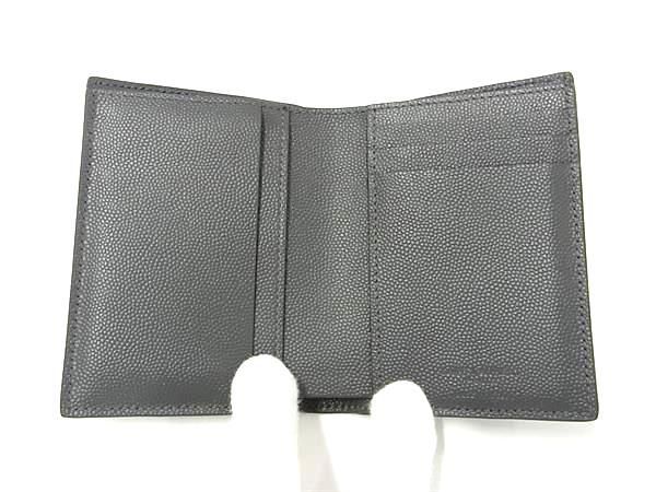 Saint Laurent Leather Bifold Wallet Men Women Grayish Aw1873