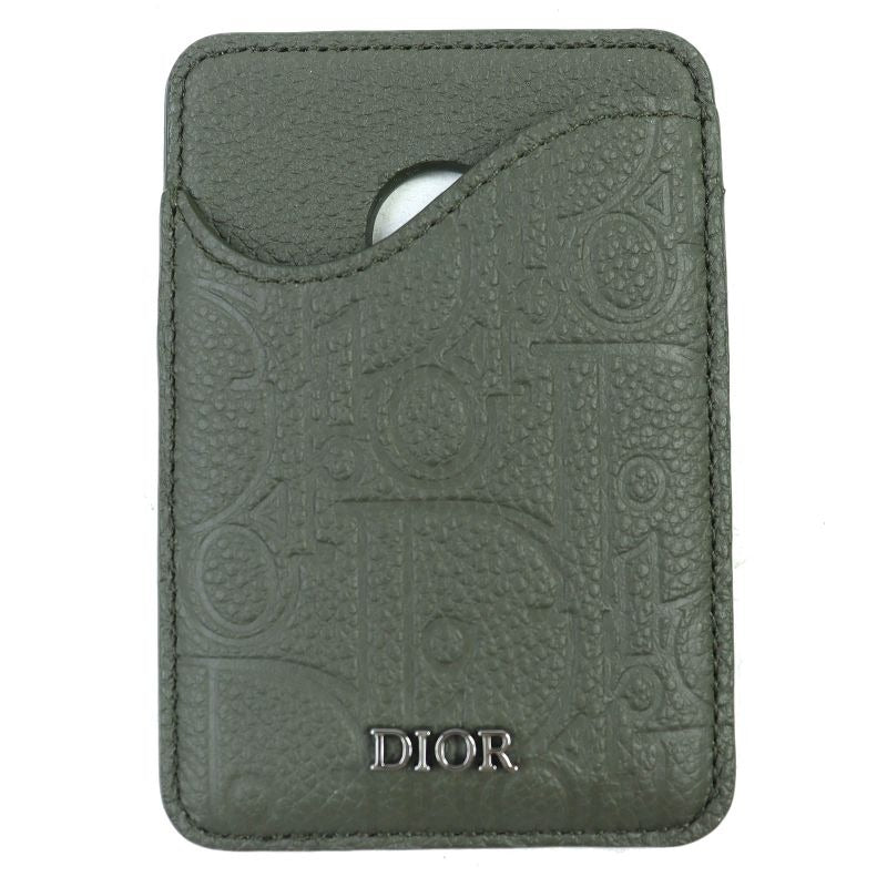 Christian Dior Saddle Logo Magnet Gravity Leather Card Holder Case
