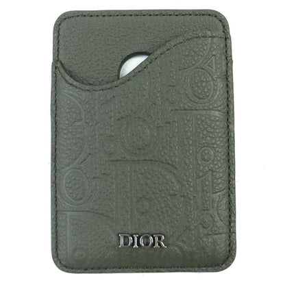 Christian Dior Saddle Logo Magnet Gravity Leather Card Holder Case