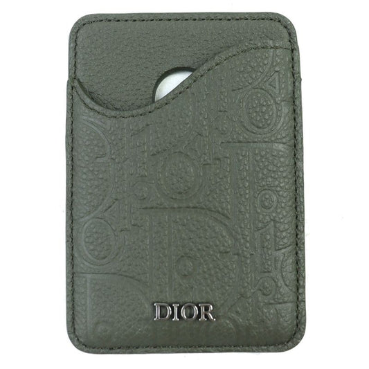 Christian Dior Saddle Logo Magnet Gravity Leather Card Holder Case