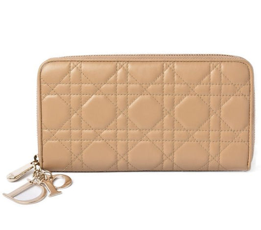Christian Dior Long Wallet Diorissimo Beige Gold