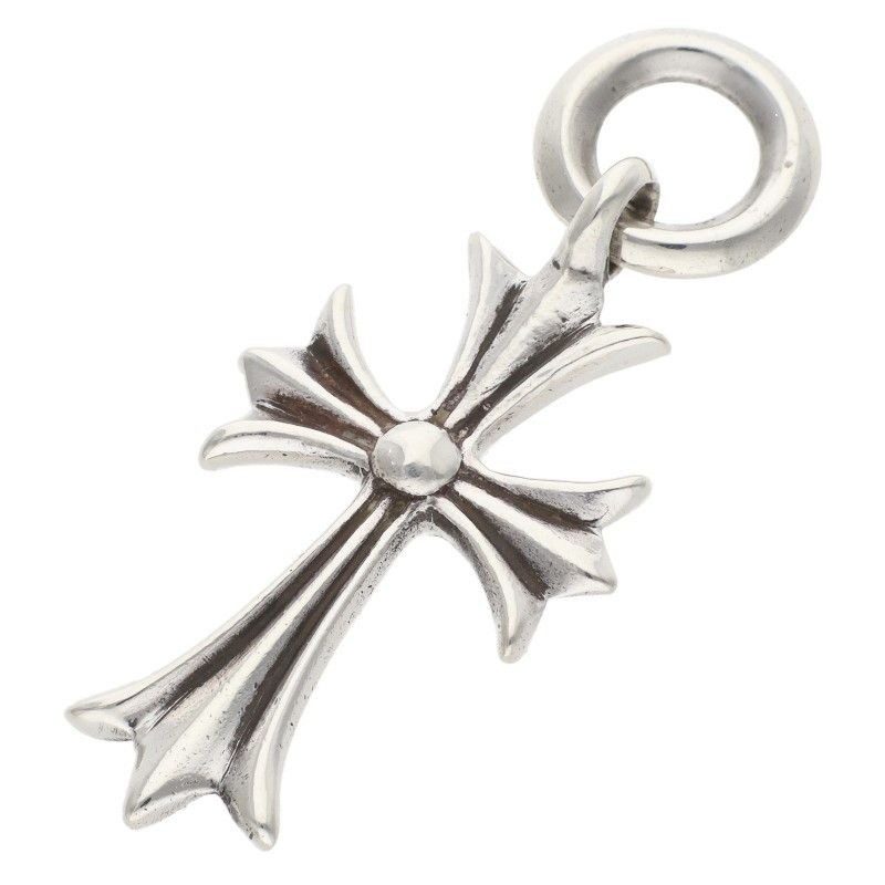 Chrome Hearts Tiny CH Cross Charm Silver Necklace Top