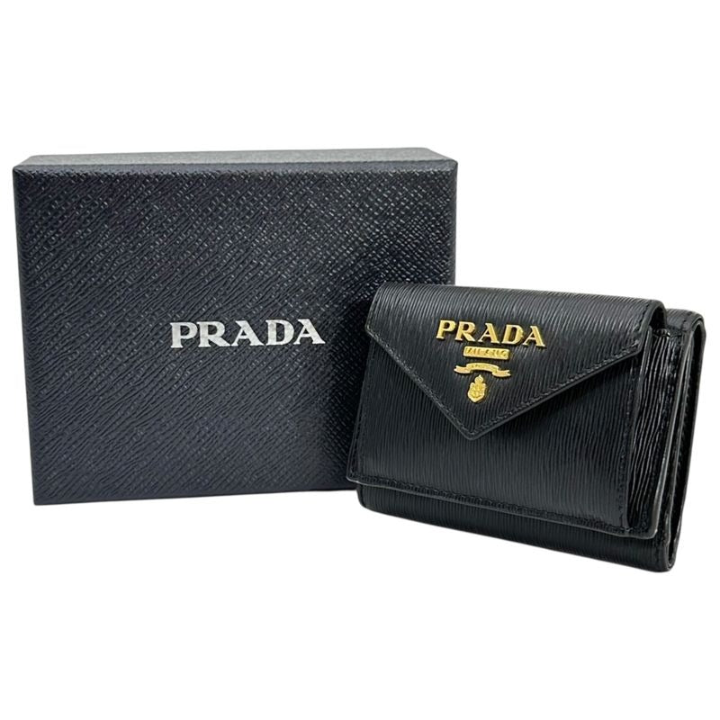 Prada Vitello Move Tri-Fold Wallet Compact 1 Mh021