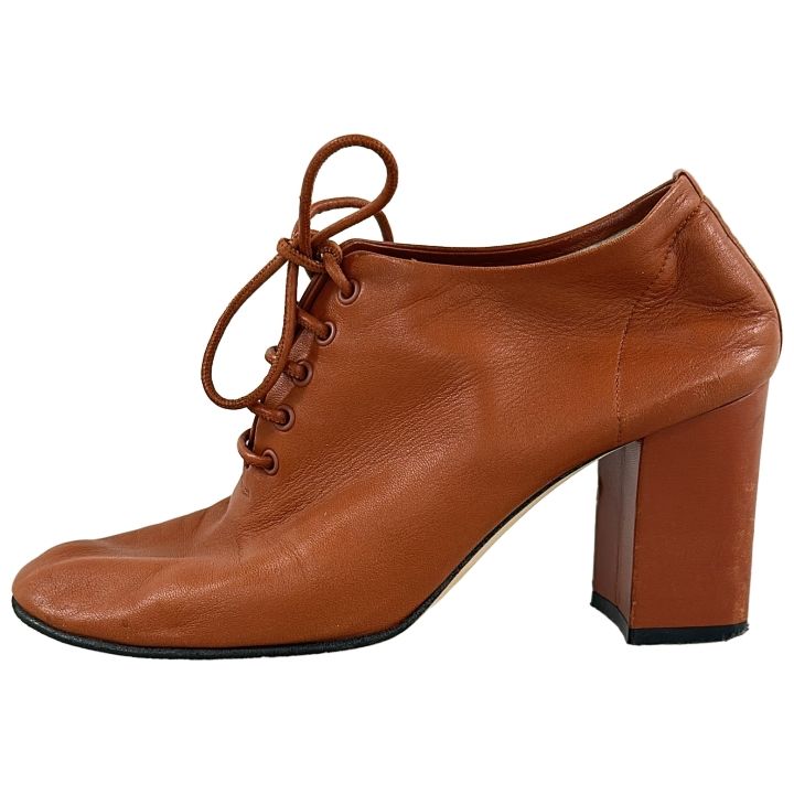 Celine ③ Leather Short Boots Women's Brown 36