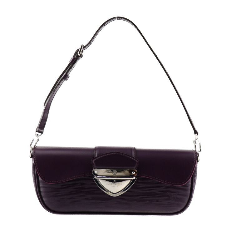 Louis Vuitton Pochette Montaigne Shoulder Bag M5929K Leather Cassis Silver