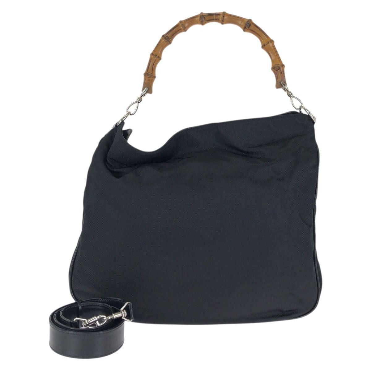 Gucci Black Silver Nylon Leather 001 Shoulder Bag