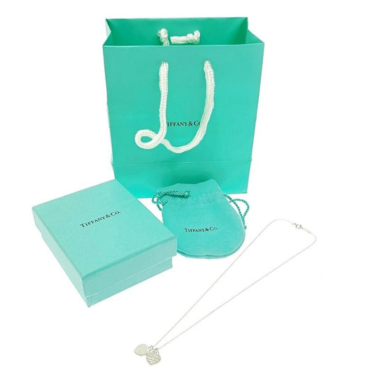 Tiffany & Co Silver Return to Mini Double Heart Necklace 2.9g 925 Engraved