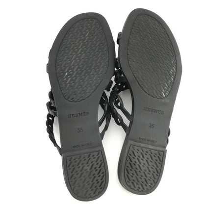 Hermes Rivage Chaine D'ancre Rubber Sandals Black 35