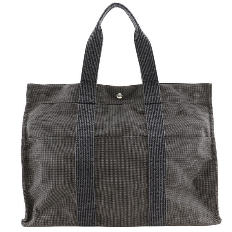 Hermes Yale Line Tote GM Nylon Canvas Gray Unisex Tote Bag