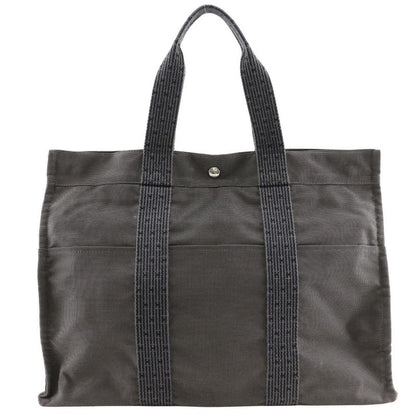 Hermes Yale Line Tote GM Nylon Canvas Gray Unisex Tote Bag