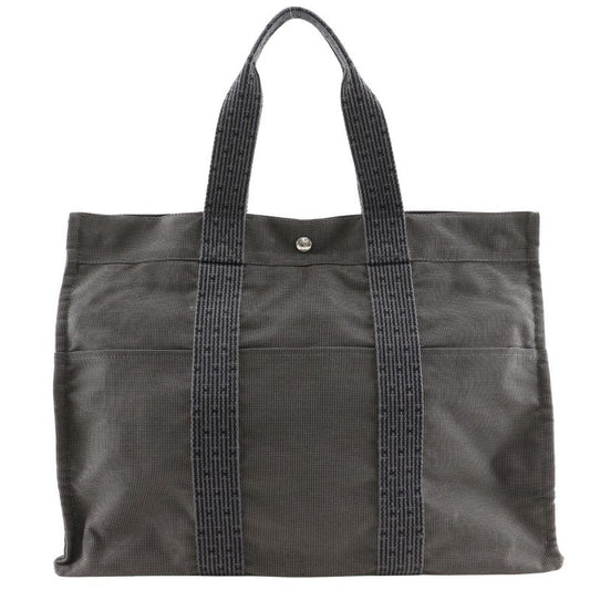 Hermes Yale Line Tote GM Nylon Canvas Gray Unisex Tote Bag