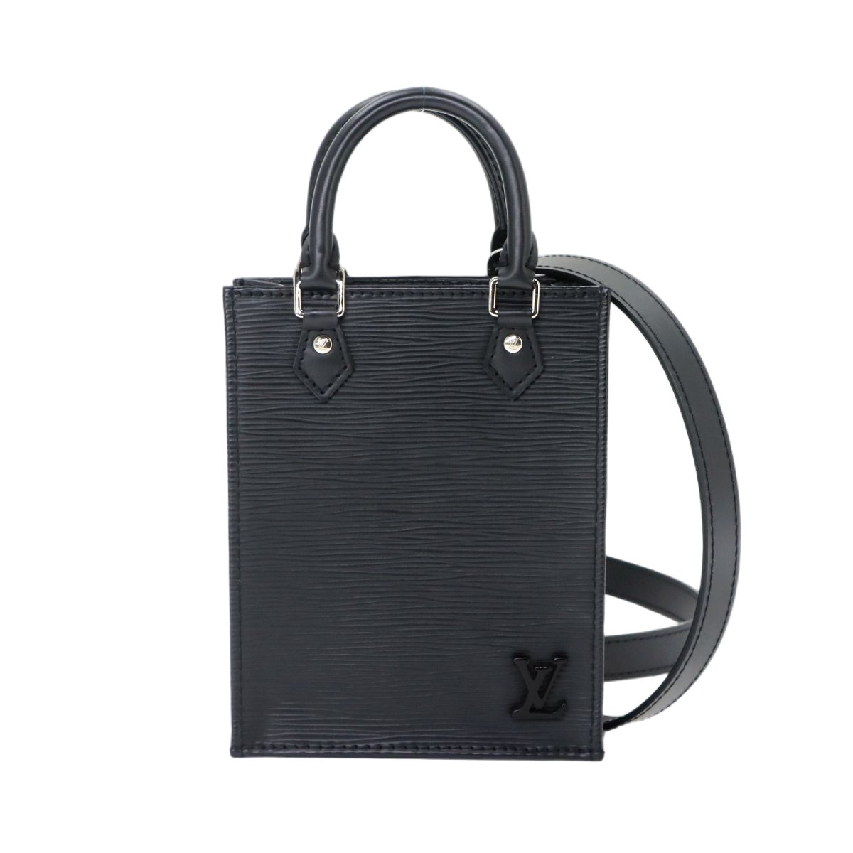 Louis Vuitton Epi Sac Plat 2-Way Bag Leather Noir