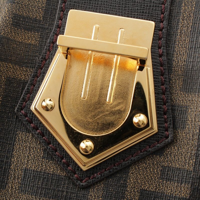 Fendi Zucca FF Logo Shoulder Bag 8bt209 Brown