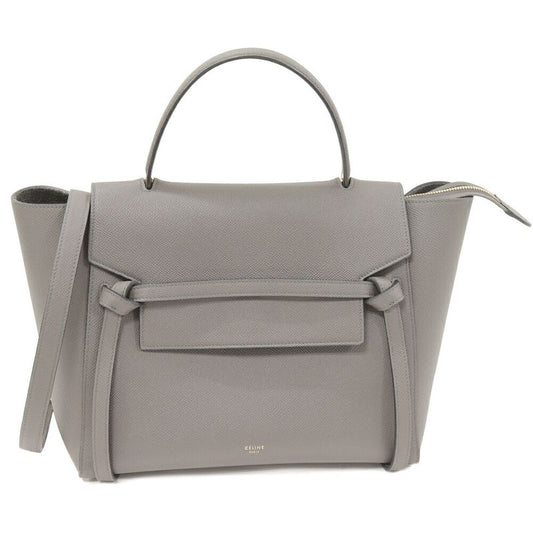 Celine Handbag Shoulder Bag Micro Belt Bag Grained Calf Gray