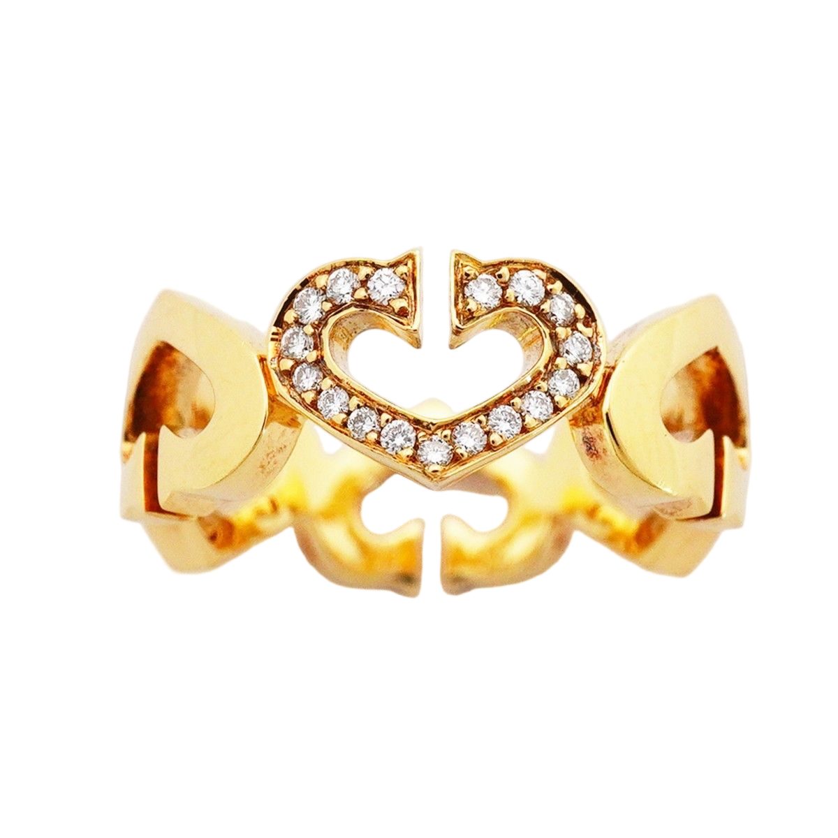 Cartier Ring C Heart 18k Yellow Gold Diamond — view 2