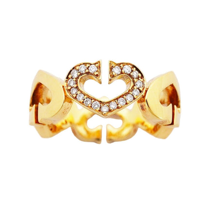 Cartier Ring C Heart 18k Yellow Gold Diamond — view 2