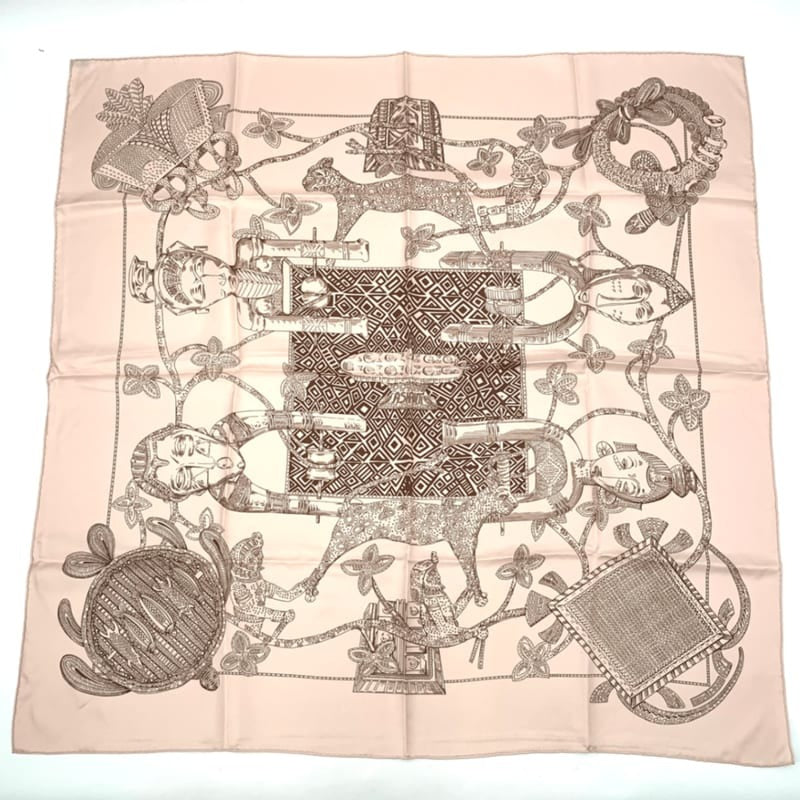 Hermes Carre 90 Silk Scarf Ashanti a Chien Ti Pink