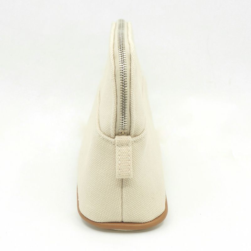 Hermes Bolide Pouch Mini Pouch Bag Canvas Leather Beige Brown Svhardware