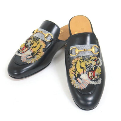 Gucci Prince Town Leather Slippers Taiga Black 35