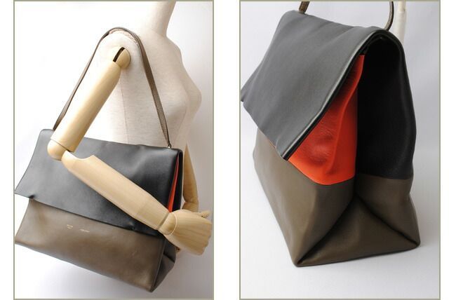 Celine Shoulder Bag Clutch Bag Celine ALL SOFT ALL SOFT Black Orange Khaki 17218