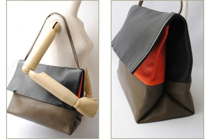 Celine Shoulder Bag Clutch Bag Celine ALL SOFT ALL SOFT Black Orange Khaki 17218