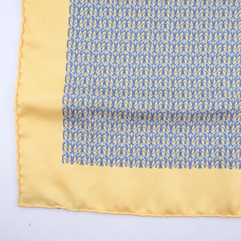 Hermes Carré 42 Chain Silk Beige Women's Scarf