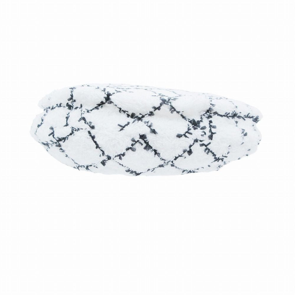Chanel Tweed Plaid Beret Cap White M Tnt